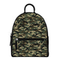 Army Green Digital Camo Pattern Print Leather Backpack