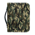 Army Green Digital Camo Pattern Print Leather Bible Cover