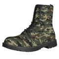 Army Green Digital Camo Pattern Print Lace-Up Boots