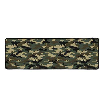 Army Green Digital Camo Pattern Print Long Kitchen Mat