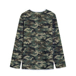 Army Green Digital Camo Pattern Print Long Sleeve Short Coat