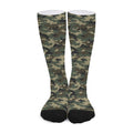 Army Green Digital Camo Pattern Print Long Socks