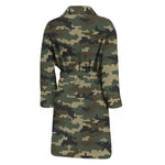 Army Green Digital Camo Pattern Print Men's Bathrobe