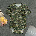 Army Green Digital Camo Pattern Print Men's Bodysuit