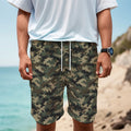 Army Green Digital Camo Pattern Print Men's Cargo Shorts