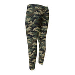 Army Green Digital Camo Pattern Print Men's Compression Pants