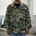 Army Green Digital Camo Pattern Print Men's Shirt Jacket