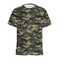 Army Green Digital Camo Pattern Print Men's Athletic T-Shirt