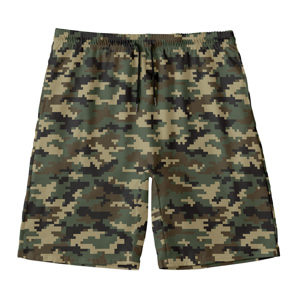 Army Green Digital Camo Pattern Print Men's Swim Trunks