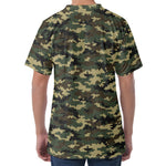 Army Green Digital Camo Pattern Print Men's Velvet T-Shirt