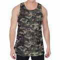 Army Green Digital Camo Pattern Print Men's Velvet Tank Top