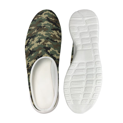 Army Green Digital Camo Pattern Print Mesh Casual Shoes