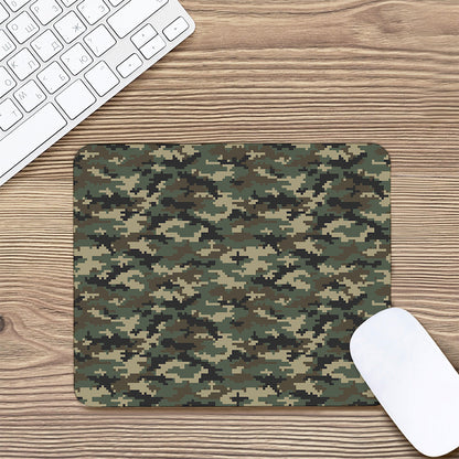 Army Green Digital Camo Pattern Print Mouse Pad