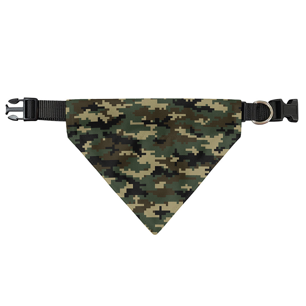 Army Green Digital Camo Pattern Print Over The Collar Dog Bandana