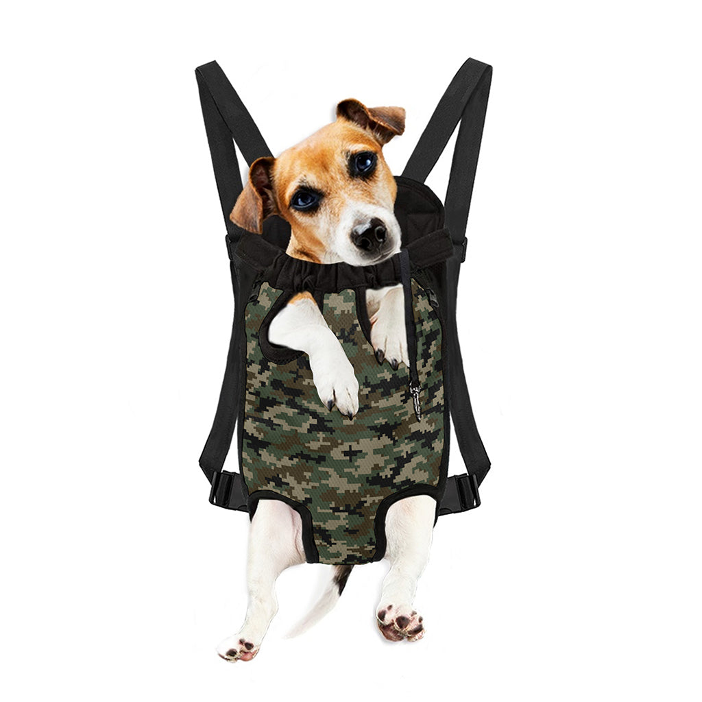 Army Green Digital Camo Pattern Print Pet Carrier Backpack