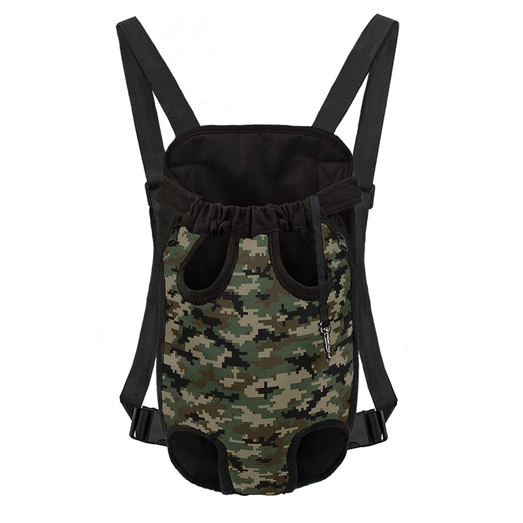 Army Green Digital Camo Pattern Print Pet Carrier Backpack