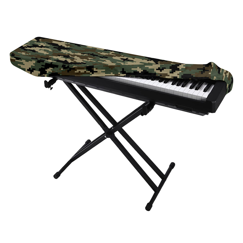 Army Green Digital Camo Pattern Print Piano Keyboard Cover