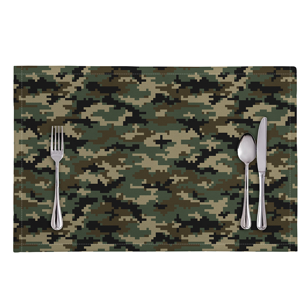 Army Green Digital Camo Pattern Print Placemat