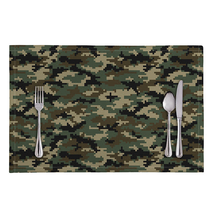 Army Green Digital Camo Pattern Print Placemat