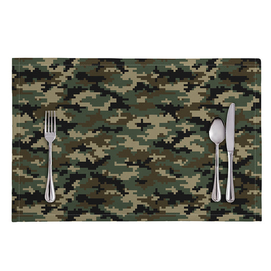 Army Green Digital Camo Pattern Print Placemat