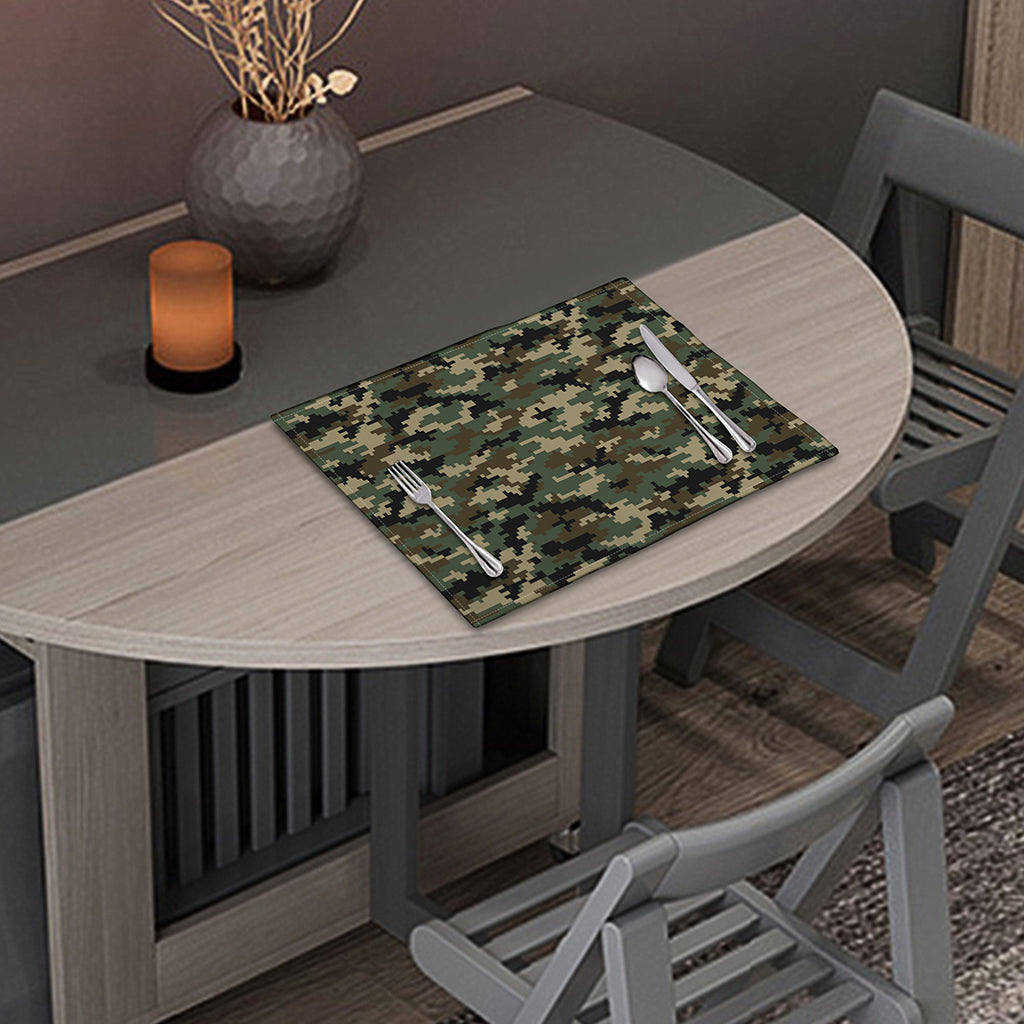 Army Green Digital Camo Pattern Print Placemat