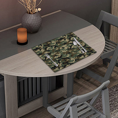 Army Green Digital Camo Pattern Print Placemat
