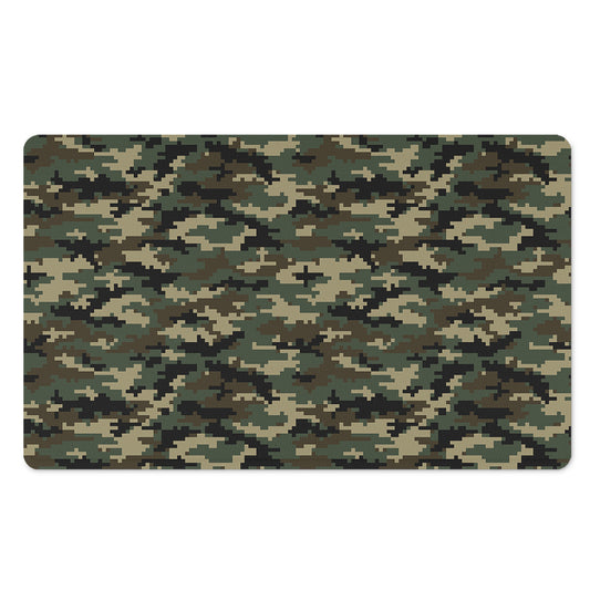 Army Green Digital Camo Pattern Print Polyester Doormat