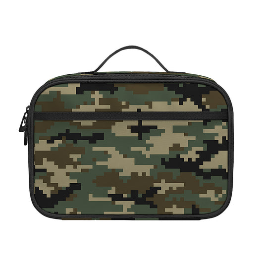 Army Green Digital Camo Pattern Print Portable Lunch Bag