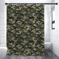 Army Green Digital Camo Pattern Print Premium Shower Curtain