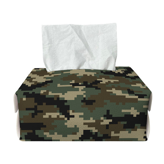 Army Green Digital Camo Pattern Print Rectangle Tissue Box Cover