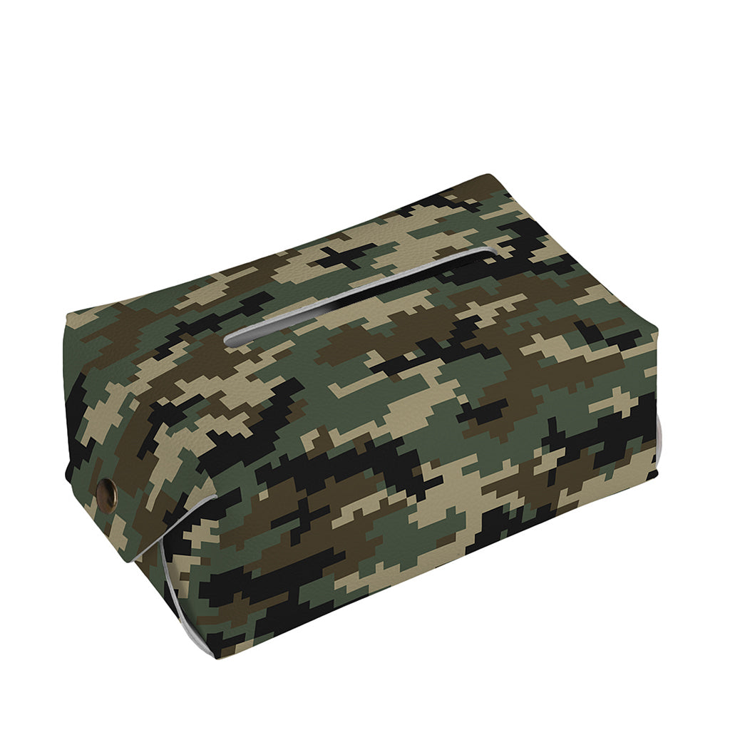 Army Green Digital Camo Pattern Print Rectangle Tissue Box Cover