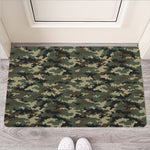 Army Green Digital Camo Pattern Print Rubber Doormat