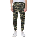 Army Green Digital Camo Pattern Print Scuba Joggers