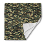 Army Green Digital Camo Pattern Print Silk Bandana