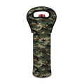 Army Green Digital Camo Pattern Print Single Neoprene Wine Tote