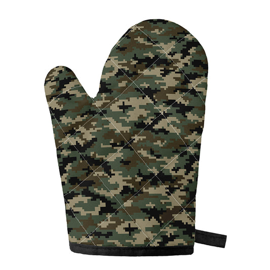 Army Green Digital Camo Pattern Print Single Oven Mitt
