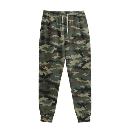 Army Green Digital Camo Pattern Print Sweatpants