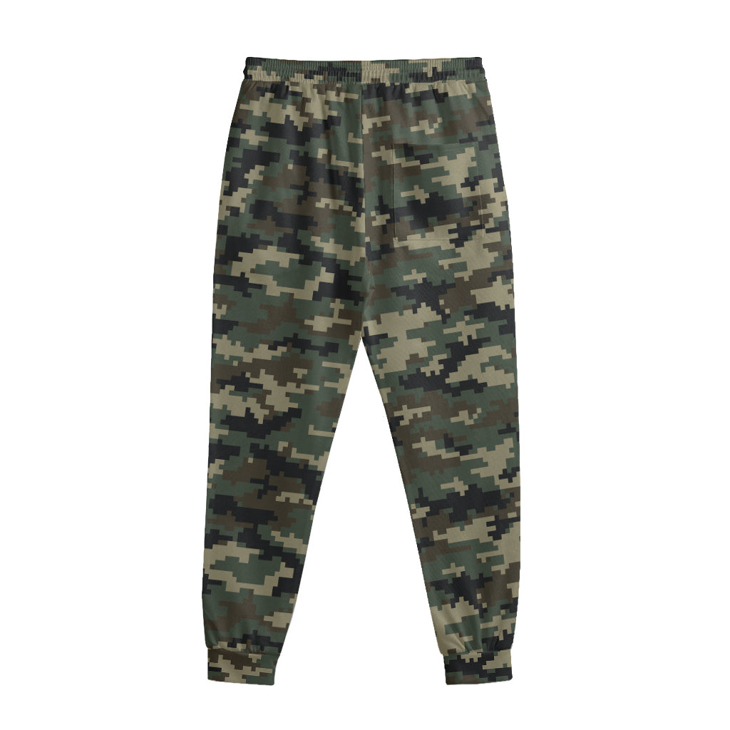 Army Green Digital Camo Pattern Print Sweatpants