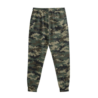 Army Green Digital Camo Pattern Print Sweatpants