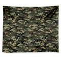 Army Green Digital Camo Pattern Print Tapestry