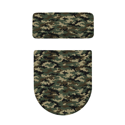 Army Green Digital Camo Pattern Print Toilet Lid And Tank Cover Set