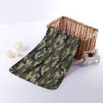 Army Green Digital Camo Pattern Print Towel