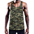 Army Green Digital Camo Pattern Print Men's Workout Tank Top