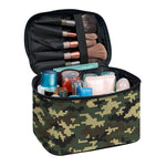 Army Green Digital Camo Pattern Print Travel Makeup Bag