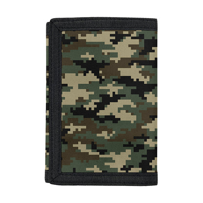 Army Green Digital Camo Pattern Print Trifold Wallet