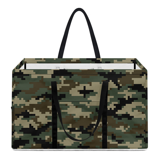 Army Green Digital Camo Pattern Print Utility Tote Bag