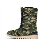 Army Green Digital Camo Pattern Print Winter Boots