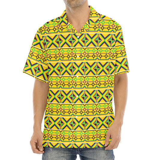 Asante Kente Pattern Print Aloha Shirt