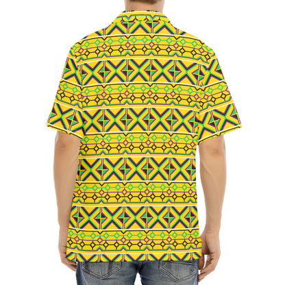 Asante Kente Pattern Print Aloha Shirt