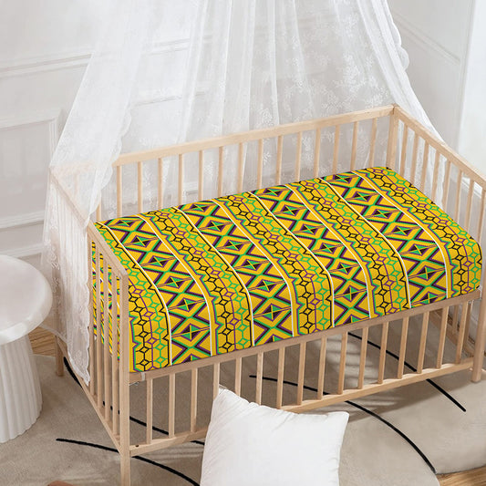 Asante Kente Pattern Print Baby Crib Sheet